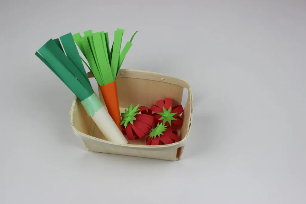 verduras con papel