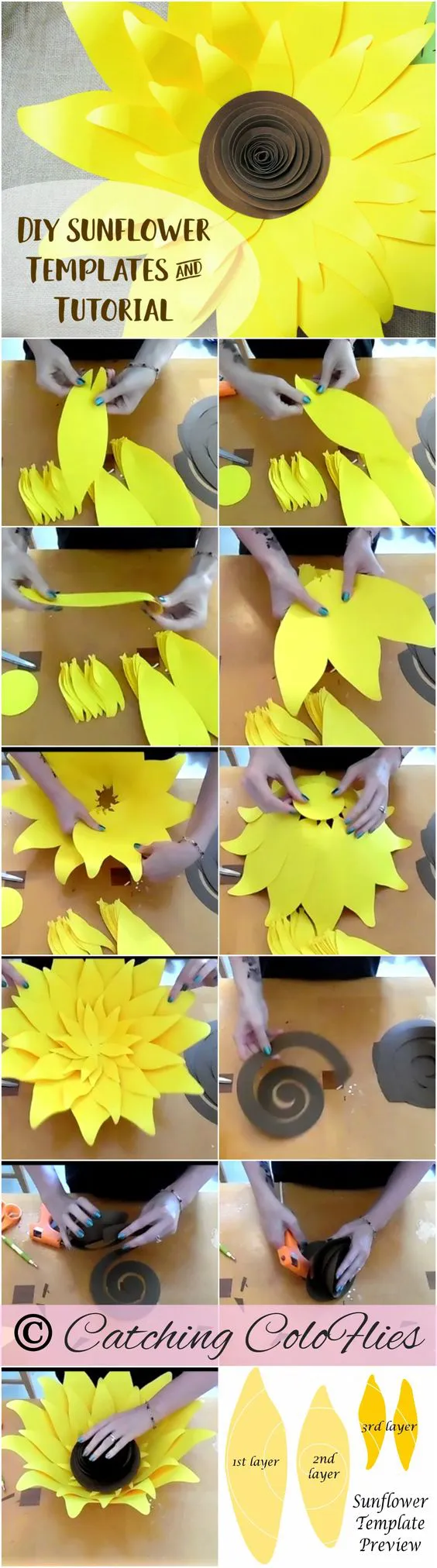 girasoles de papel