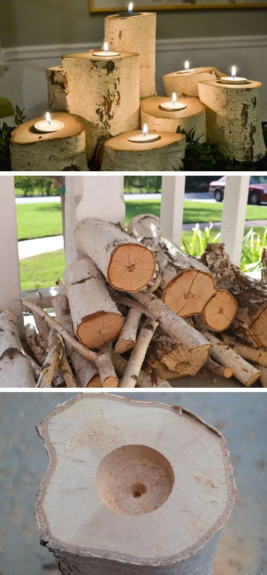 manualidades con troncos para personas mayores