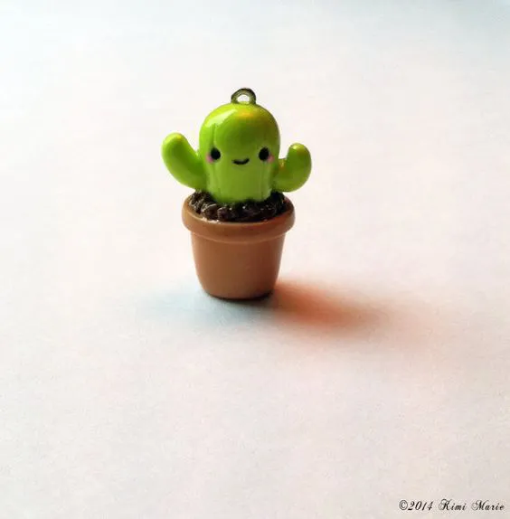 manualidades de cactus kawaii con fimo