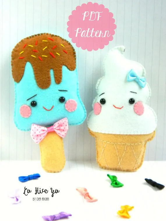 manualidades kawaii de helados