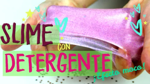 receta de slime sin borax con detergente, liquido de lentillas y pegamento