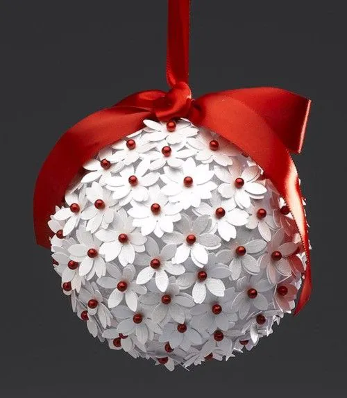 bolas de navidad de poliespan de flores