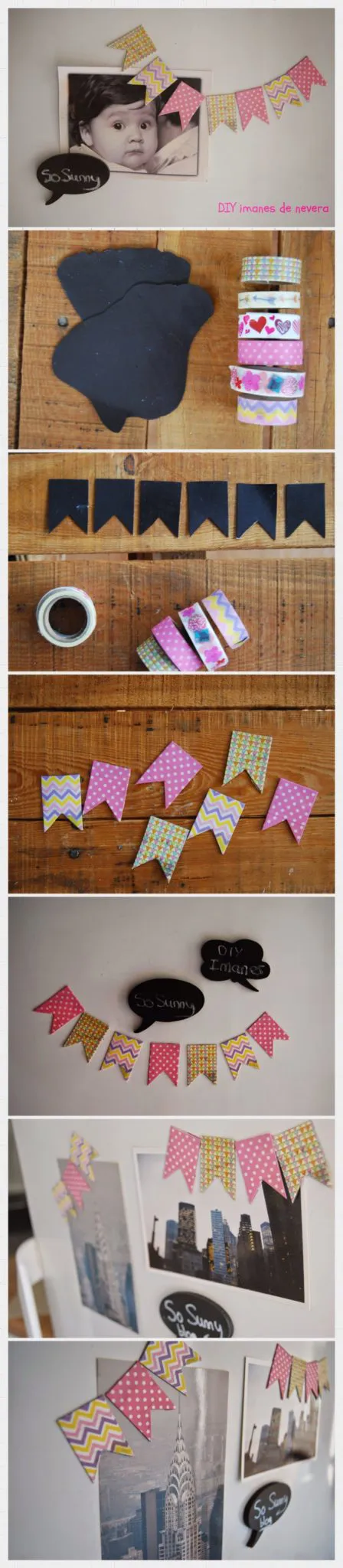 decorar fotos de bebes con cintas washi