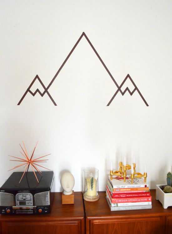 dibujar montañas con washi tape