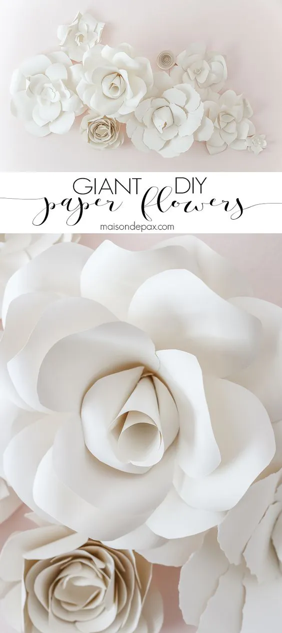 flores de papel gigantes blancas