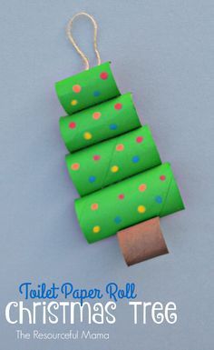 manualidad infantil con tubos de carton navideñas