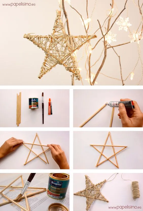 manualidades para el arbol de navidad de estrellas