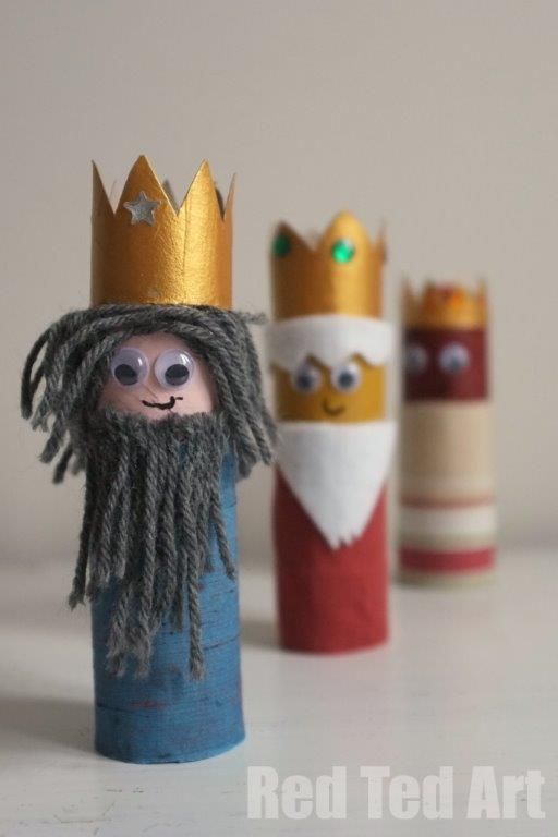 reyes magos con carton para niños