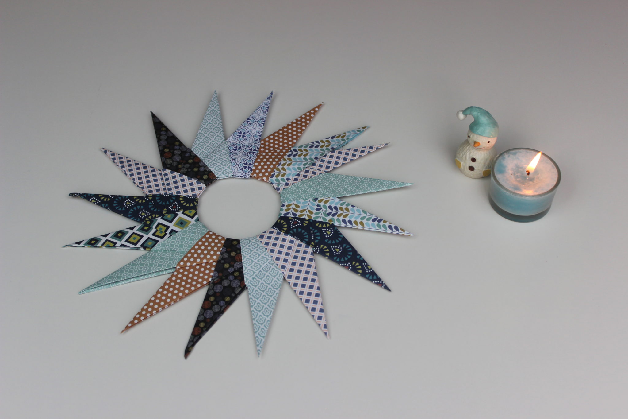 estrella de origami navideña