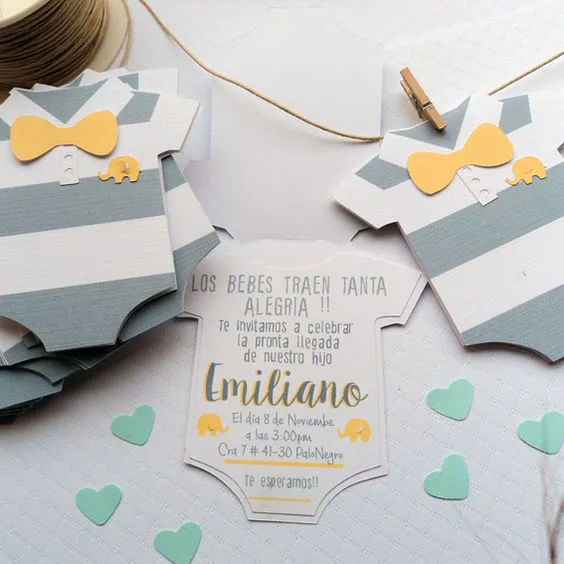 invitaciones para baby shower de scrapbooking