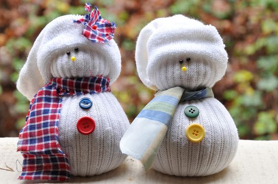 muñecos de navidad con calcetines