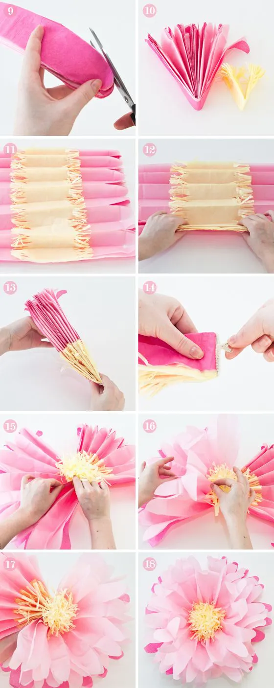Cómo hacer flores de papel crepe para bodas paso a paso