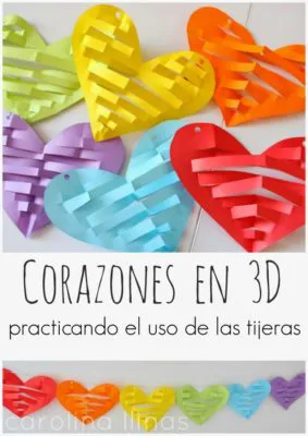 Corazones de Kirigami de www.carolinallinas.com