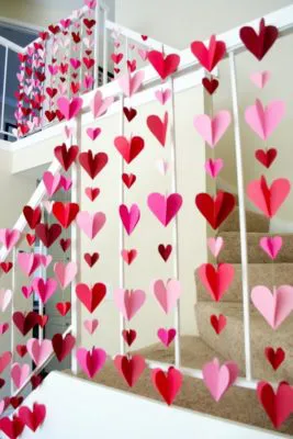 decoración de san valentín de papel