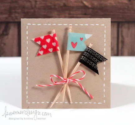 tarjetas de san valentin con washi tape