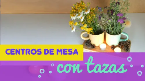 centros de mesa rústico con tazas