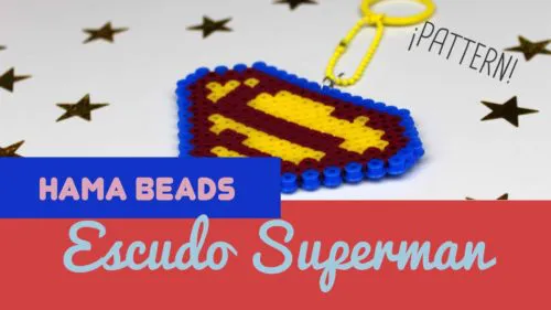 Patrón Hama beads de llavero de superman