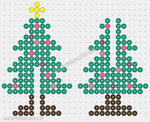 patrón hama beads arbol navidad