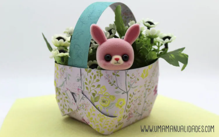 cestita de pascua de origami