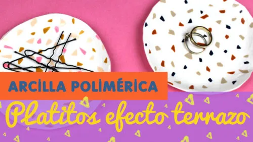 Platos de Fimo efecto terrazo Platos de Fimo efecto terrazo