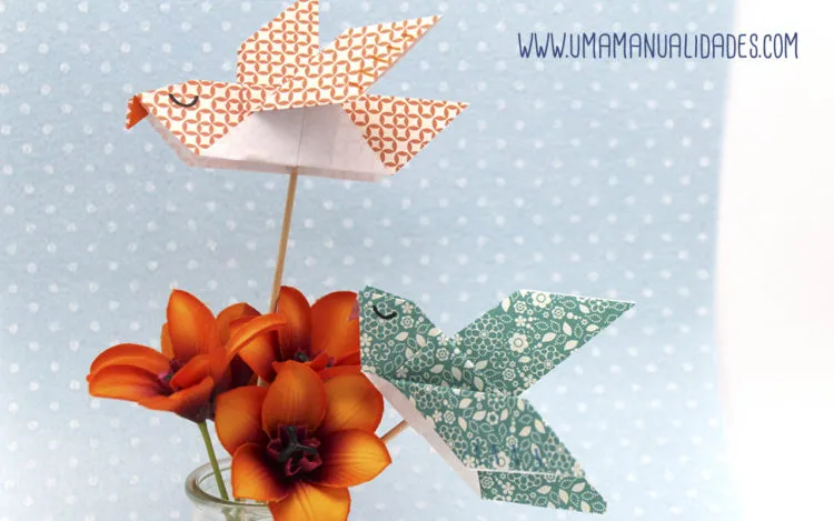 pajaros de papel con origami