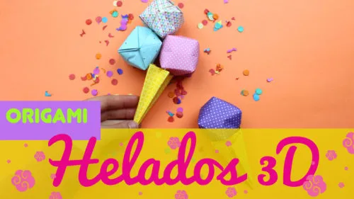 Helado 3D de origami Helado 3D de origami