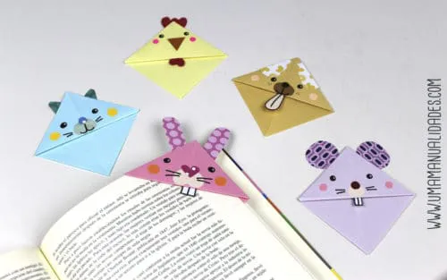 como hacer puntos de libro kawaii de origami