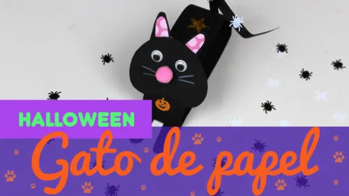 Gato de cartulina para halloween