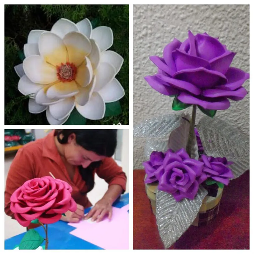 DIY FLOR GRANDE DE GOMA EVA 