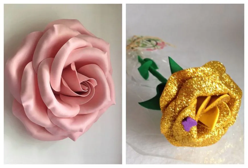 Manualidades y regalos Anabel - Flor de goma Eva grande para decorar. Se  hacen de otros colores y lisos o purpurina. 8€